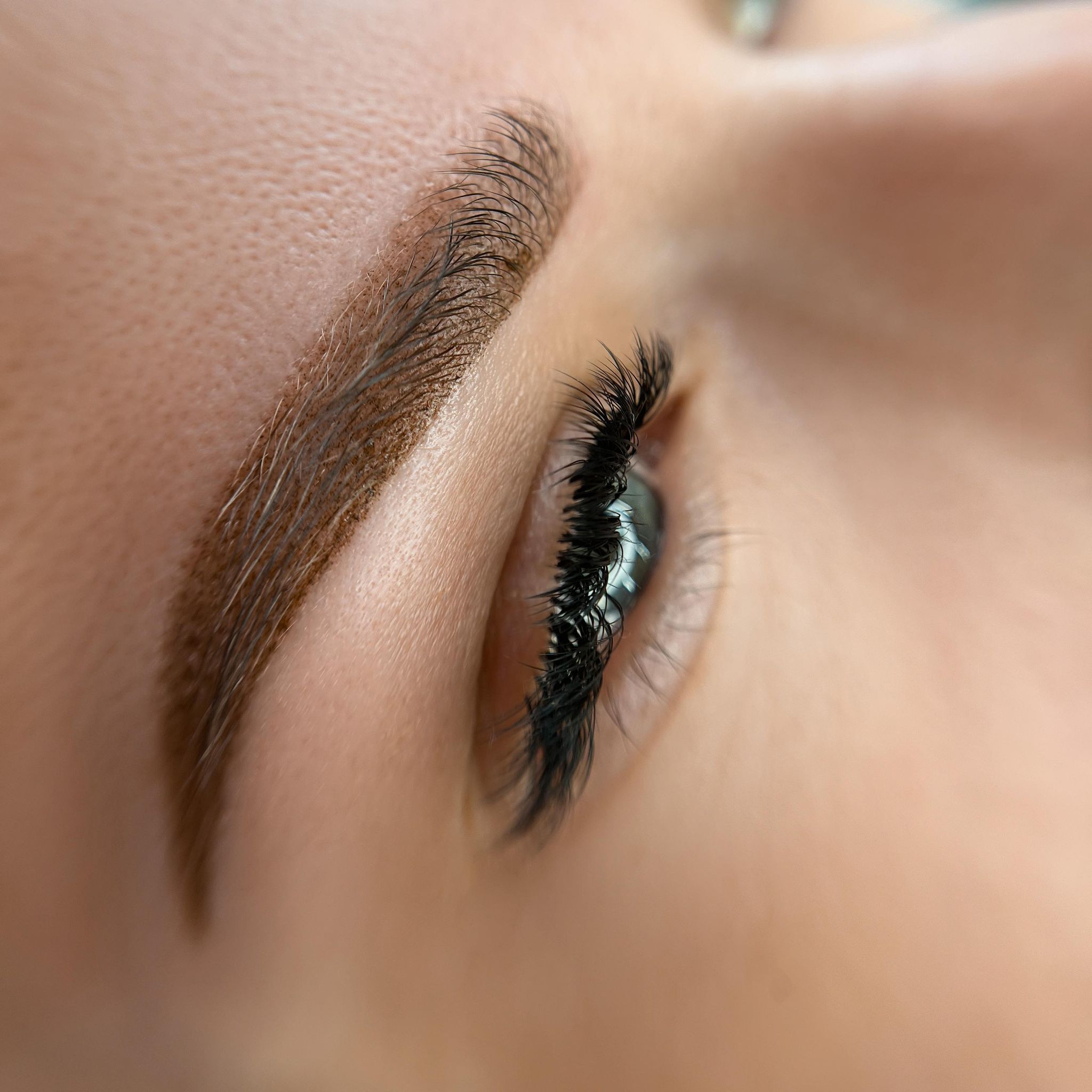 After eyebrow micropigmentation treatment showing fuller, more defined brows. Results last 3-5 years at Elenoire in Birmingham.